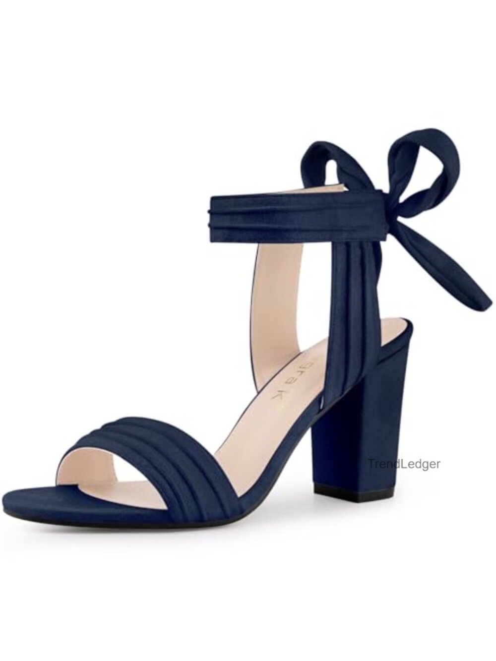 Faux Suede Chunky Heel Ankle Tie Open Toe Sandals